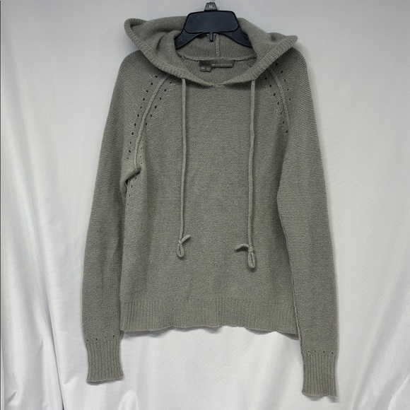 360 Cashmere Light Gray Knit Hoodie Long Sleeve Sweater Size Xs
